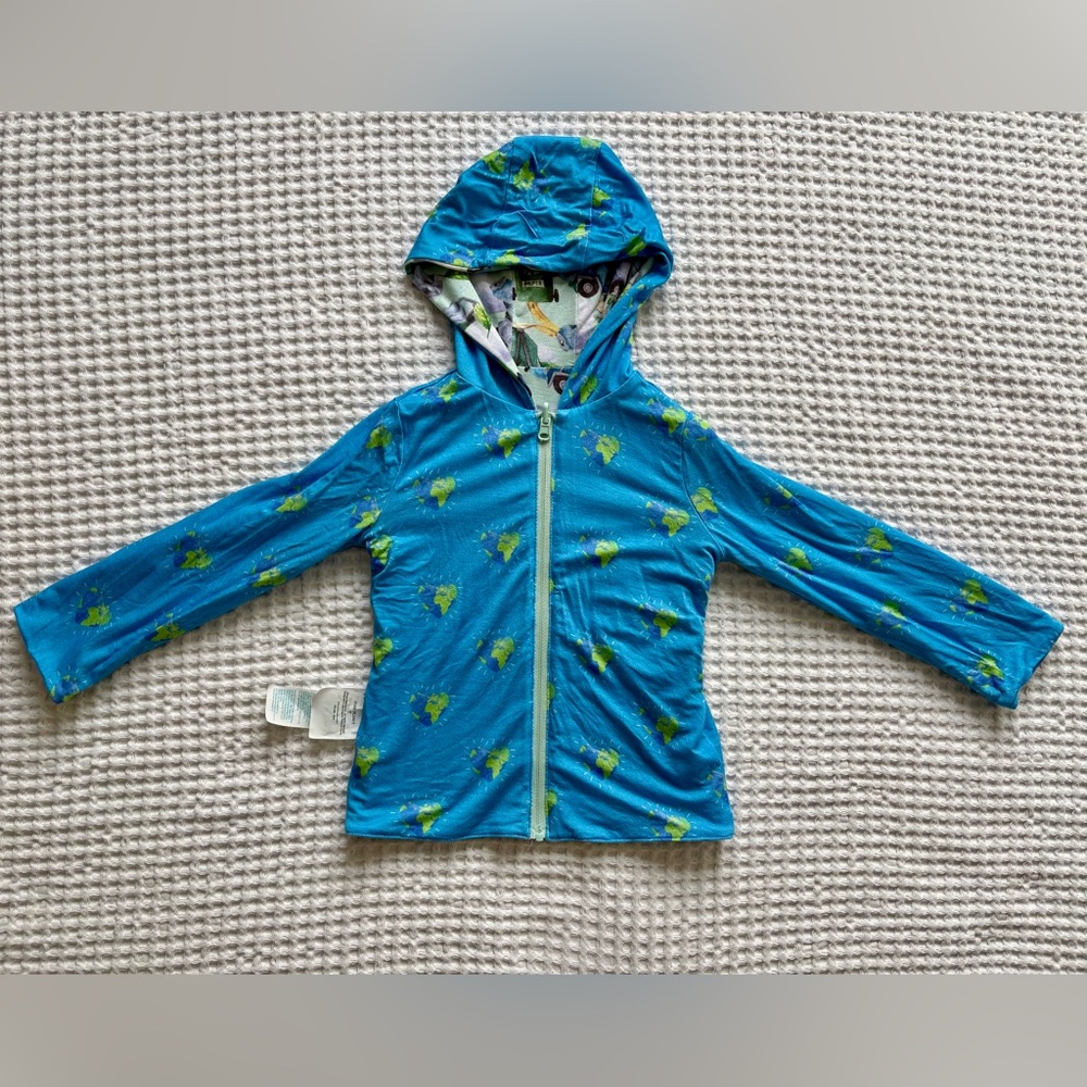 Posh Peanut Reversible Bamboo Hoodie Jacket 2T | Garbage Truck Earthy Playcore - Picture 6 of 7